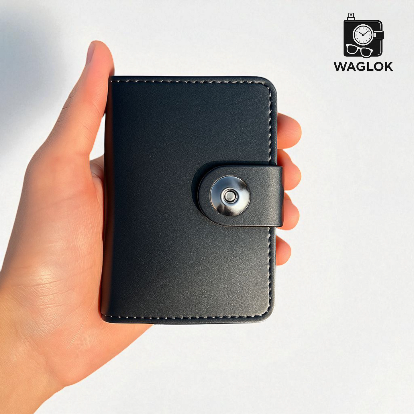Magnetic Button Slim Wallet