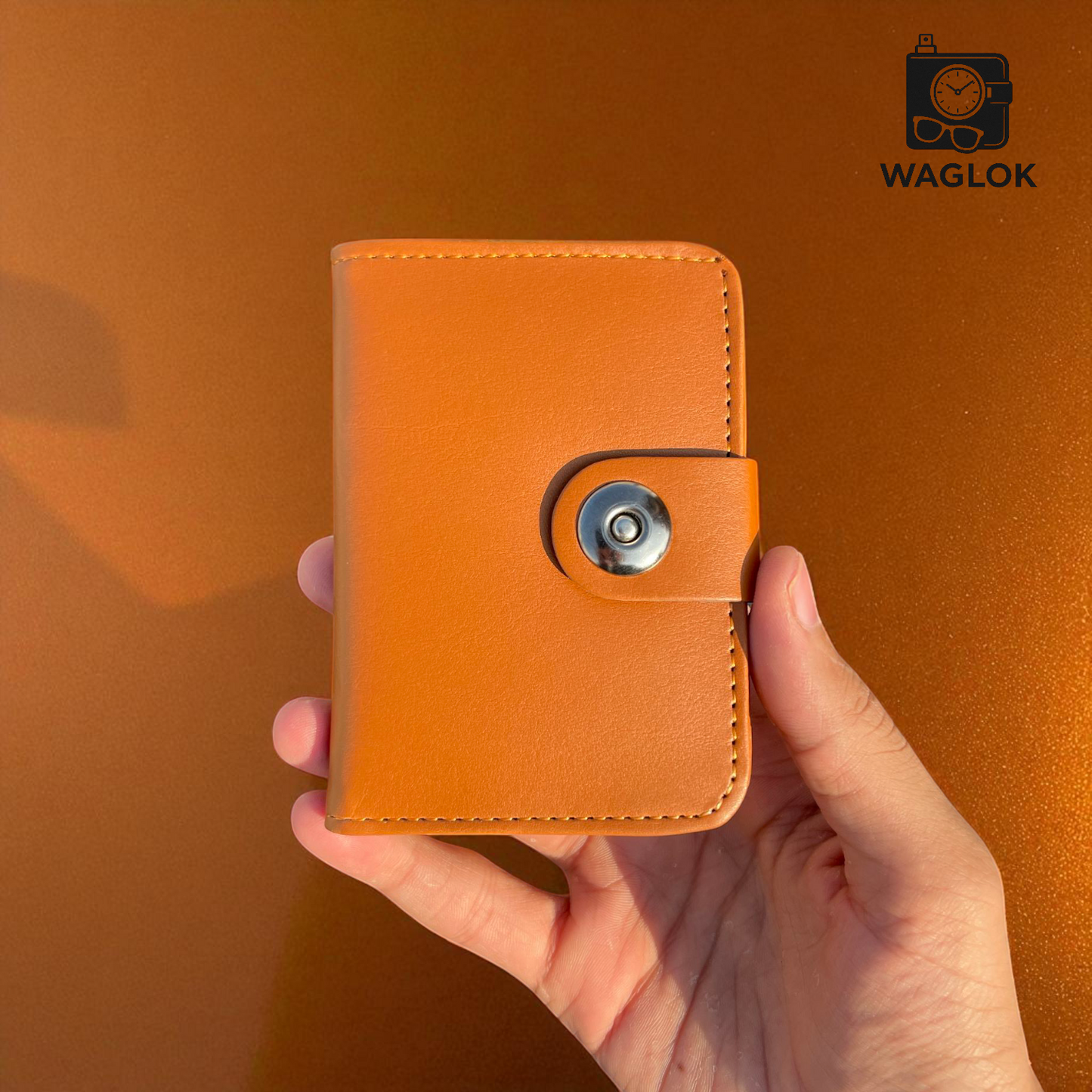 Magnetic Button Slim Wallet