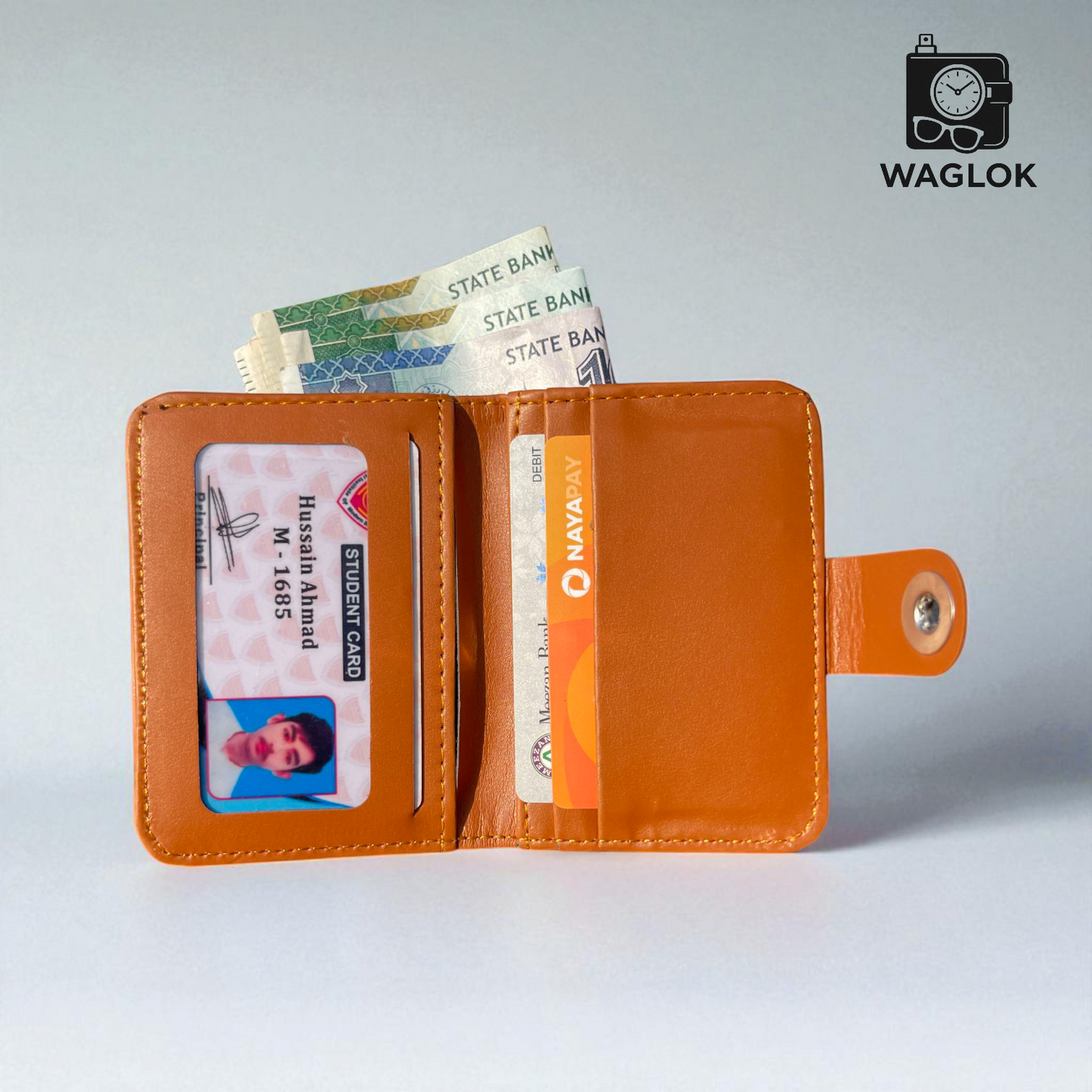 Magnetic Button Slim Wallet