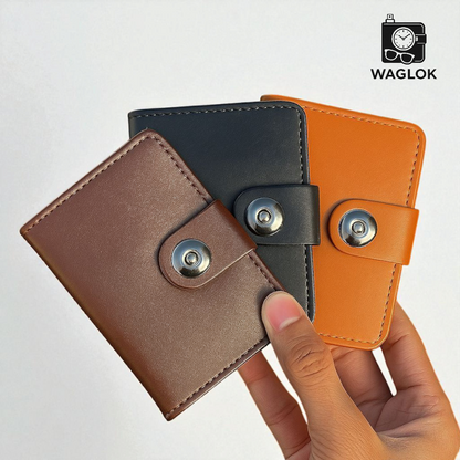 Magnetic Button Slim Wallet