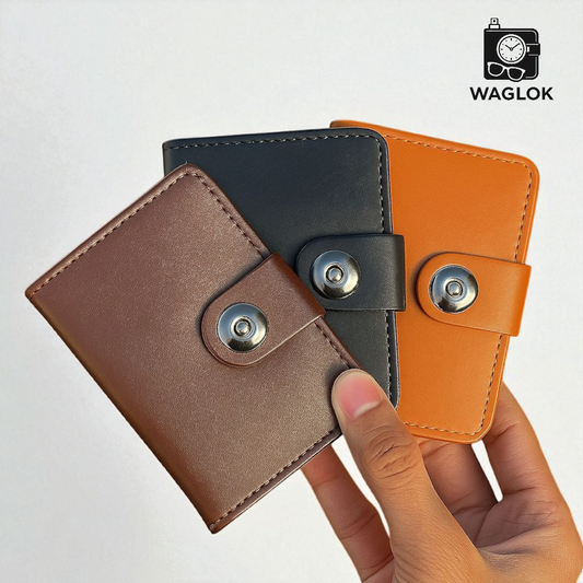 Magnetic Button Slim Wallet